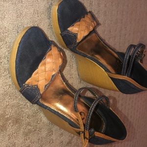 Dolce and Gabbana denim wedges size 6